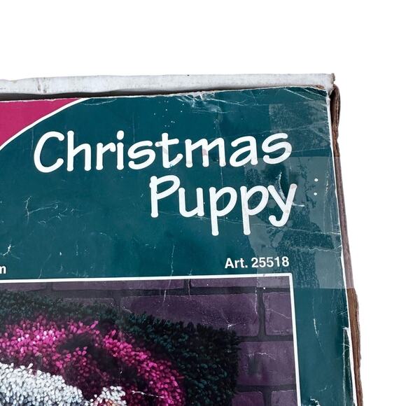 Latch Hook Kit J&P Coats 1998 Christmas Puppy 20" x 27" Art 25518 New Open Box - Picture 8 of 15
